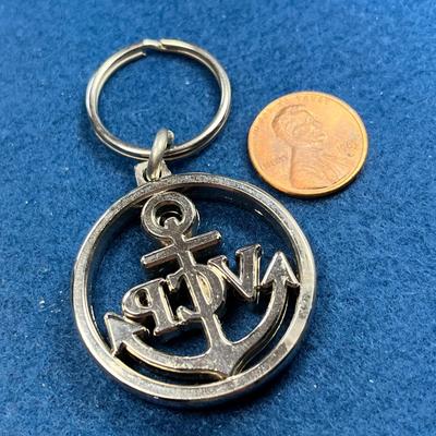 SHINY SILVERTONE "VCP" ANCHOR MEDALLION KEY CHAIN