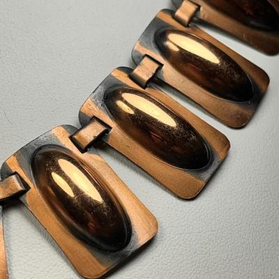 MODERNISTIC COPPER SEGMENT NECKLACE by RENOIR