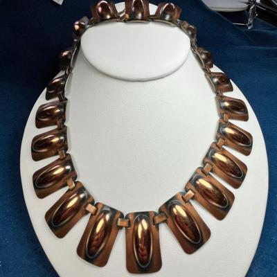 MODERNISTIC COPPER SEGMENT NECKLACE by RENOIR