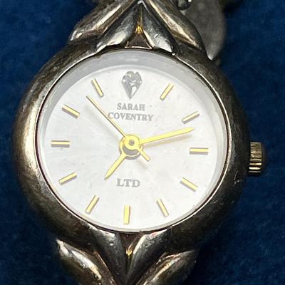 SARAH COVENTRY LADIES' QUARTZ WRIST WATCH WITH LEAF PATTERN BAND