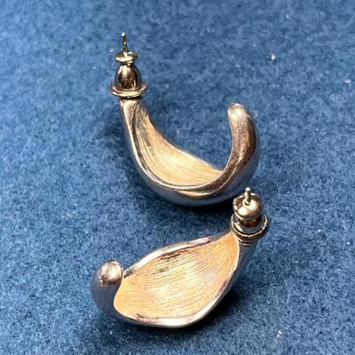MONET SMALL SILVERTONE HOOP EARRINGS