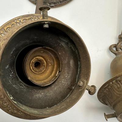 Pair of Brass Pendant Light Fixtures