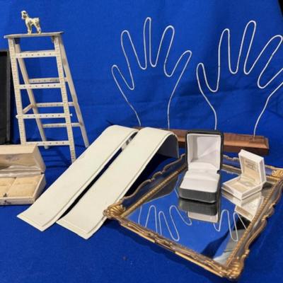 Display items - wire hands, poodle earring holder, ring display, vintage jewelry display, and more!