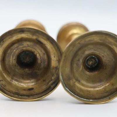 Pair of Antique Brass Oil Lamps