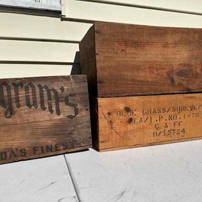 Vintage Wooden Crates (3)
