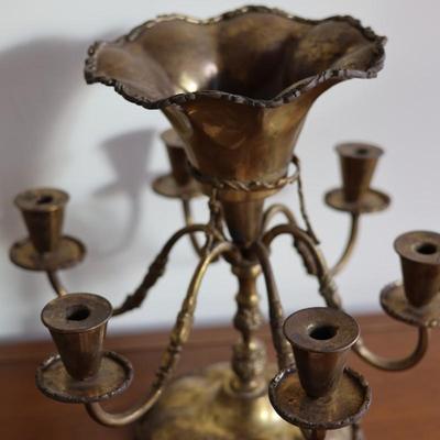 Brass Antique 6 Arm Candleholder