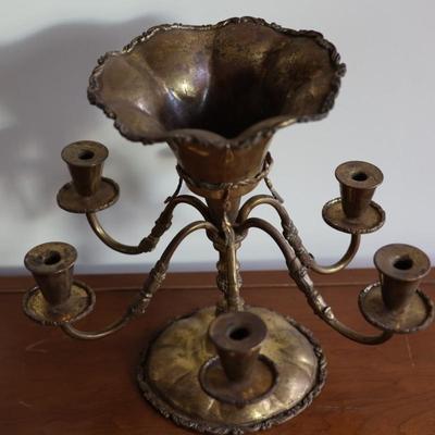 Brass Antique 6 Arm Candleholder