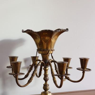 Brass Antique 6 Arm Candleholder