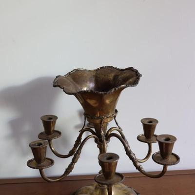 Brass Antique 6 Arm Candleholder