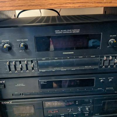 Complete Vintage Sony Receiver, Amp, AM/FM Tuner, Cassette Deck, CD Player