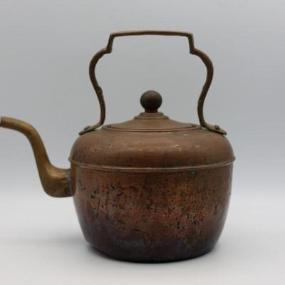 Antique Copper & Brass Tea Kettle
