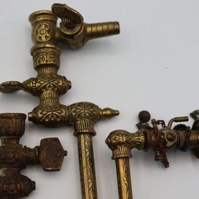 Two 1800s Brass Gas Light Fixtures (2)