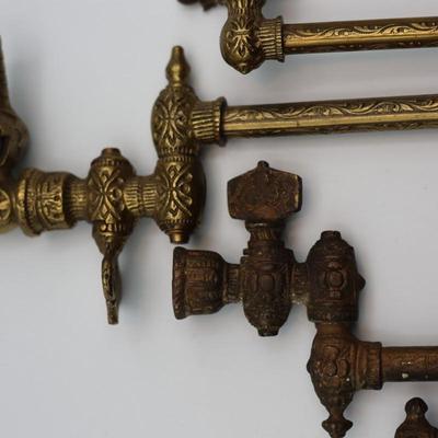 Two 1800s Brass Gas Light Fixtures (2)