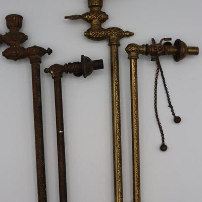 Two 1800s Brass Gas Light Fixtures (2)