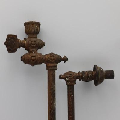 Two 1800s Brass Gas Light Fixtures (2)