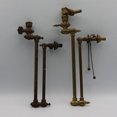Two 1800s Brass Gas Light Fixtures (2)
