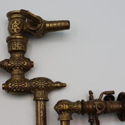 Two 1800s Brass Gas Light Fixtures (2)