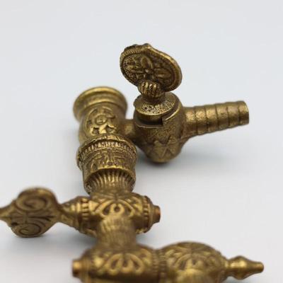 Two 1800s Brass Gas Light Fixtures (2)