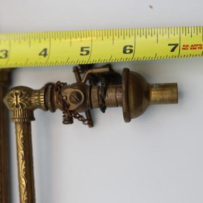 Two 1800s Brass Gas Light Fixtures (2)