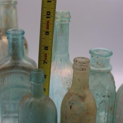 Variety of Antique Glass Bottles