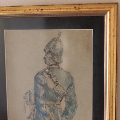 Two Framed Artwork of Soldiers (2)