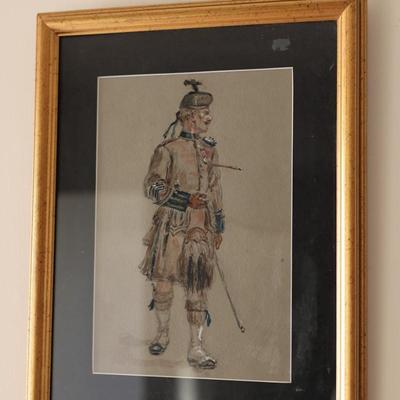 Two Framed Artwork of Soldiers (2)