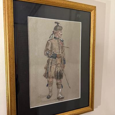 Two Framed Artwork of Soldiers (2)