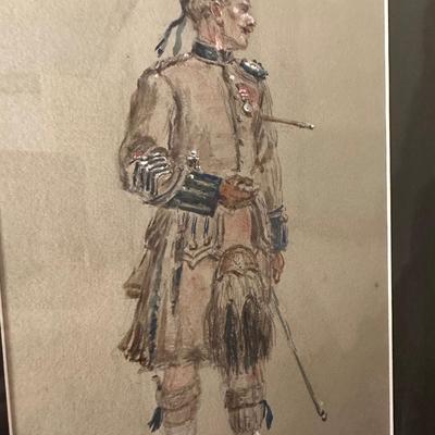 Two Framed Artwork of Soldiers (2)