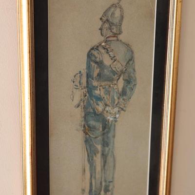 Two Framed Artwork of Soldiers (2)