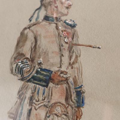 Two Framed Artwork of Soldiers (2)