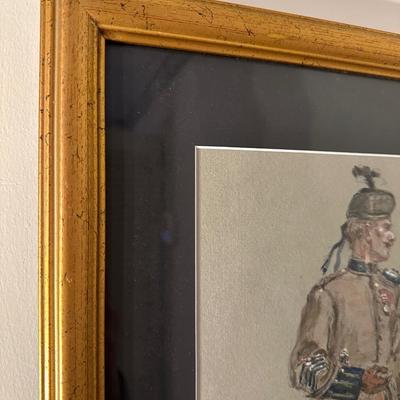 Two Framed Artwork of Soldiers (2)