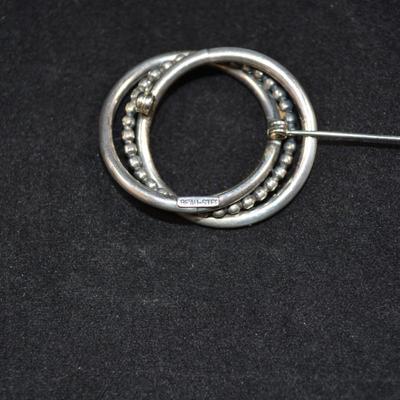 925 Sterling BEAU Triple Hoop Pin, 6.0g