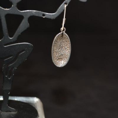925 Sterling Oval Abalone Drop Earrings, 4.5g