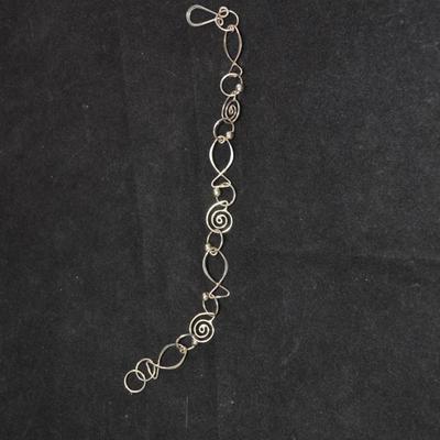 925 Sterling Linked Bangle Bracelet 8â€ 6.2g