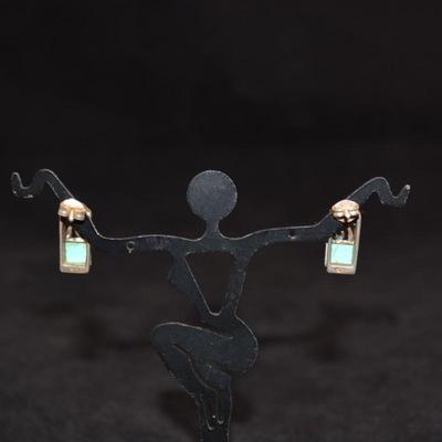 925 Sterling Turquoise Filigree Earrings 3.1g