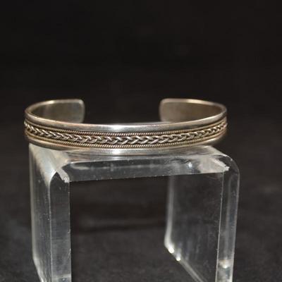 925 Sterling Cuff Bracelet 7â€ Adjustable 19.5g