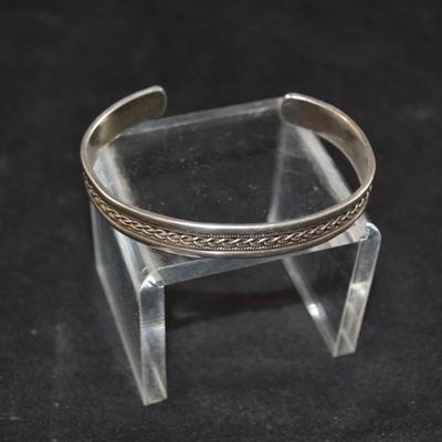 925 Sterling Cuff Bracelet 7â€ Adjustable 19.5g