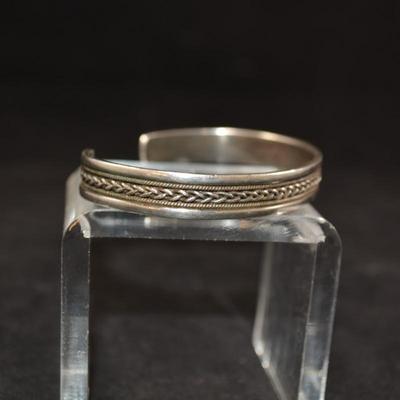 925 Sterling Cuff Bracelet 7â€ Adjustable 19.5g