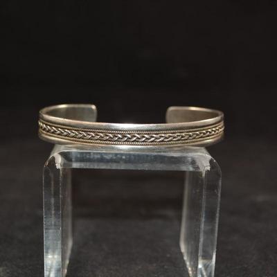 925 Sterling Cuff Bracelet 7â€ Adjustable 19.5g