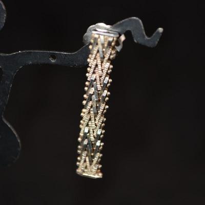 Vintage Sterling Silver Woven Drop Earrings 7.0g
