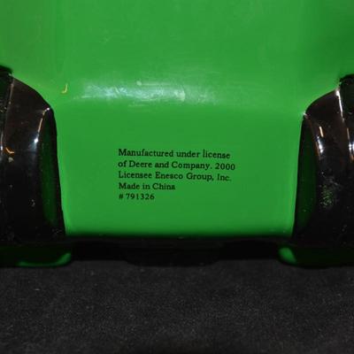 Ceramic John Deere Piggy Bank w/ Plug 9â€x5â€x4.75â€