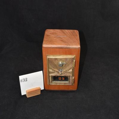 Vintage PO Box Coin Bank 8x5x5
