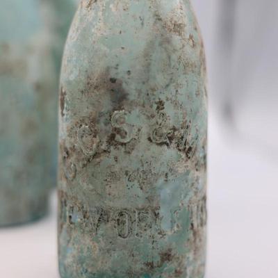 Antique Aqua Glass Bottles