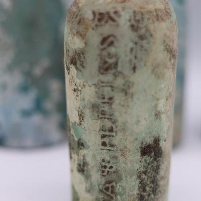 Antique Aqua Glass Bottles