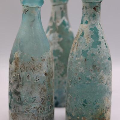Antique Aqua Glass Bottles