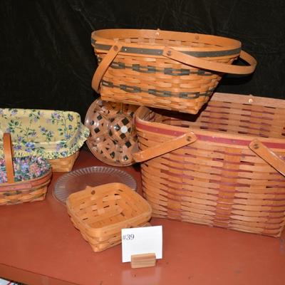 Lot of Assorted LONGABERGER Baskets + One Henn
