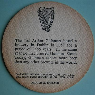 GUINNESS HISTORY No.1 Beer Coaster
