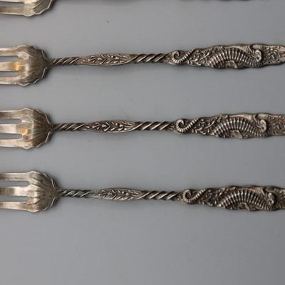 STERLING SILVER Whiting Seahorse Forks