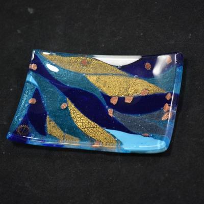 Small MURANO Art Glass Jewelry/Soap Dish 4.25â€x3â€