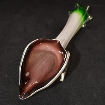 Vintage MURANO Venizia Calla Lily Vase 15.5â€x5â€